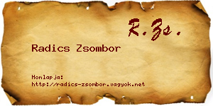 Radics Zsombor névjegykártya